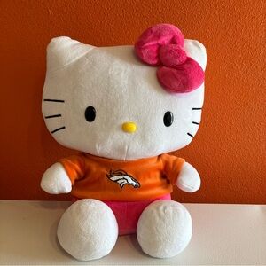 Hello Kitty Plush Toy with Pink Bow and Denver Broncos Shirt‎